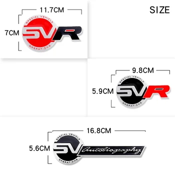 3D Metal SV SVR Logo Emblema caroserie Spate Coada Portbagaj Capota Fata Autocolant Auto Pentru Land Rover Range Rover Styling Auto Accesorii