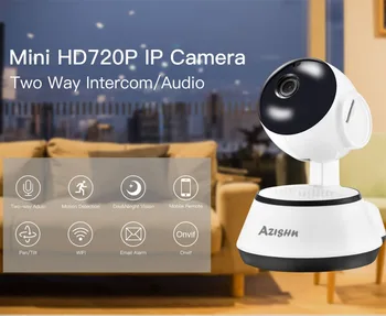 AZISHN Home Security Camera IP Wireless Smart Camera WiFi WI-FI Audio Record de Supraveghere 6IR Baby Monitor HD Mini Camera CCTV