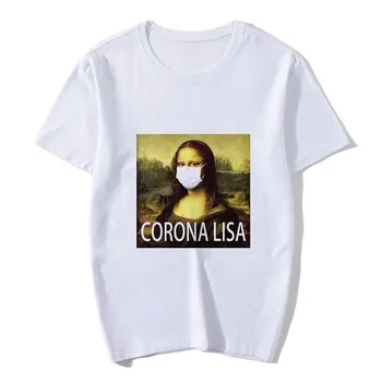 De Vară 2020 Nou Mona Lisa Amuzant Tricou Spoof Casual cu Maneci Scurte Estetice Harajuku Femme T-shirt Vogue Grafic Teuri pentru Femei