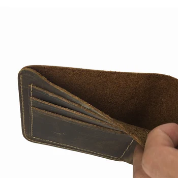 Scurt barbati maro portofel din piele solid geanta