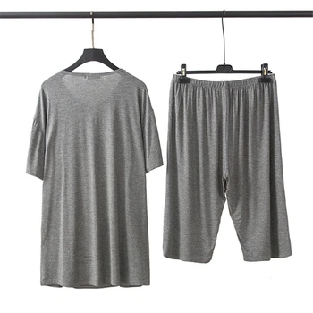 6XL Pijamale de vara barbati plus de grăsime plus dimensiune pantaloni scurți cu mânecă scurtă modal pijamale lejere casual serviciu acasă costum пижама 2020