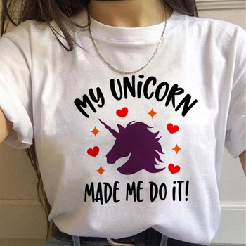 Noul Unicorn Kawaii Harajuku Tricouri Femei Drăguț Unicornio Ullzang de Desene animate T-shirt ' 90 Amuzant Print Tshirt Graphic Top Teuri de sex Feminin