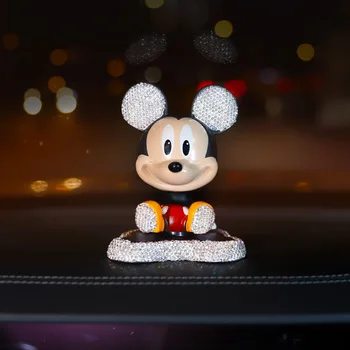 Disney Masina Tremura Decor Cap De Diamant Minnie Mickey Tremura Cap De Papusa Pentru Decor Masina Masina De Bunuri Accesorii De Interior