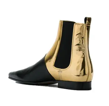 2019 FR.LANCELOT Brand Negru Moale din Piele de Înaltă Top Barbati Cizme banda Elastica Chelsea Cizme Balerini Pantofi de Mens Zapatillas