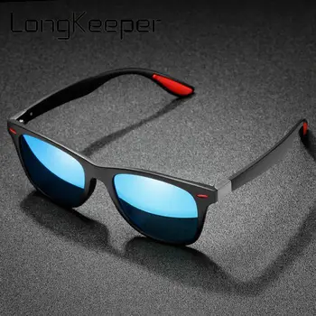 LongKeeper Epocă ochelari de Soare Polarizat Bărbați Femei Brand Design Pătrat Oglindă lentile de Conducere Ochelari de protectie UV400 Ochelari de Gafas de sol