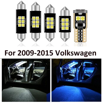 12 Pc-uri Auto Interior Alb Lumina LED-uri Bec Pachet Kit Pentru Perioada 2009-Volkswagen Tiguan Harta Dom Licență Lampa Lumina Accesorii Auto