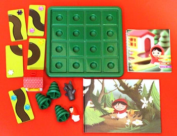 3-6 ani timpurie pentru copii puzzle bord joc scufița Roșie și Lupul Lemn