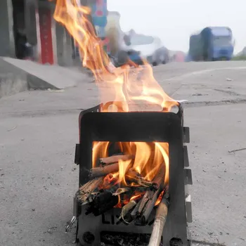 Lixada Ușor Portabil în aer liber, Aragaz Compact de Pliere Lemn Aragaz Portabil în aer liber Camping Sobă de Gătit Picnic Picnic BBQ
