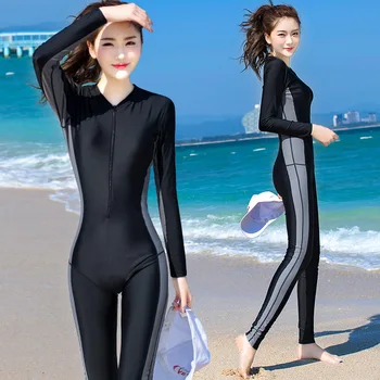 Sport costume de Baie Mâneci Lungi mozaic-O singură Bucată Costume de Surfing Plus Dimensiune Înot Căptușit Plaja Doamnelor Purta Rashguards Femei Scufundări