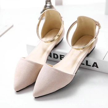 CEYANEAO femeii a Subliniat Toe Pantofi de Balet cu Metal Curea Glezna Mocasini Pantofi Plat pentru Femei Catarama Sandale Plate dropshipping