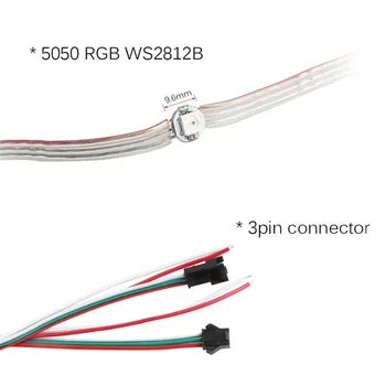 WS2812B DC5V Pre-lipite Modul LED Șir de Sârmă Flexibilă Adresabile Individual Panou SMD 5050 RGB Pixeli 50 100 buc/lot JQ