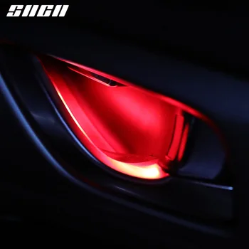 4BUC Atmosferă de Lumină Auto Interior Ușă Interioară Castron se Ocupe de Cotiera Auto Lumina de Lumină Ambientală Pentru Ford Focus Kuga, Fiesta, Ecosport