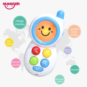 Huanger Zâmbet Telefon Muzical Pentru Copii Jucarii Electronice Zornăitoare Pentru Copii Mini Intermitent Vocal Timpurie A Copiilor De Sondare De Învățământ Mobil De Jucărie