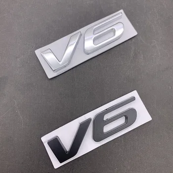 3D Metal Adeziv V6 Camion Masina Insigna Emblema Autocolant Masina de Styling, Accesorii pentru Ford (V6-Argint) 7cm