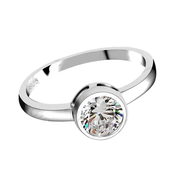 Romantic De Mireasa Inele De Logodna Pentru Femei 925 Sterling Silver Accesorii Cu Cristale Strălucitoare Simplu Stil Elegant Pentru Soția
