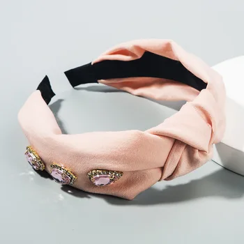 2020 Coreea de Sud noul high-end de tip boutique tesatura banda de sex feminin plin de diamant papion colorat cu boruri largi banda de moda trendy