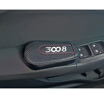 Pentru Peugeot 3008 1 buc Fibra de Carbon, Piele Auto Pernă Picior Genunchi Pad Portiera Brațul Pad Accesorii Auto Vehicul de Protecție