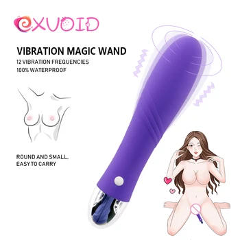 EXVOID Dildo Vibrator Magic Wand AV Stick G-spot Masaj Jucarii Sexuale pentru Femei Silicon USB de Încărcare Puternic Glont Vibrator