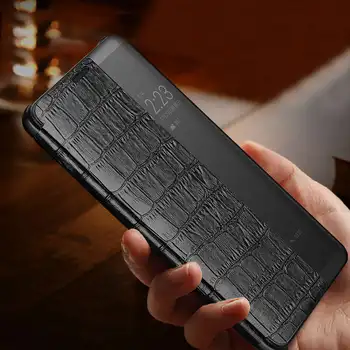 Autentice Din Piele De Caz Pentru Huawei Mate 10 Pro Caz Trezire Capacul Telefonului Inteligent Coque Pentru Huawei Mate 10 Caz Cu Fereastra De Vizualizare
