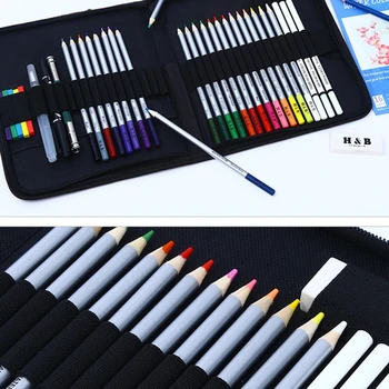 40pcs solubil în Apă, Creioane Colorate, Radieră, Ascuțitoare Notebook Kit de Artă pentru Artist Desen de Colorat cu geantă de transport