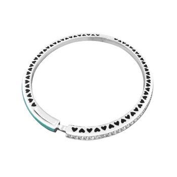 Autentic 925 Sterling Silver-Bijuterii Strălucitoare Menta Email Radiant Inimile Brățări Pentru Femei Ridicata Transport Gratuit