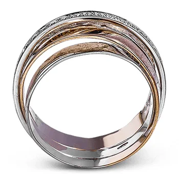 Nunta de lux Bijuterii Inel de Multi-strat de lichidare de 14 K aur a crescut de două-ton inel pentru femei zircon exagera deget inel pentru petrecere