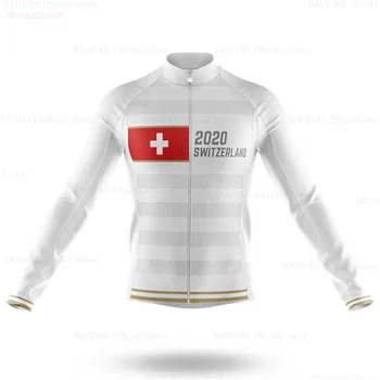 Elveția Echipa Pro Barbati Maneca Lunga Primavara-Vara Jacheta Ciclism Jersey Cu Bicicleta În Aer Liber Drum De Munte Biciclete De Îmbrăcăminte Respirabil