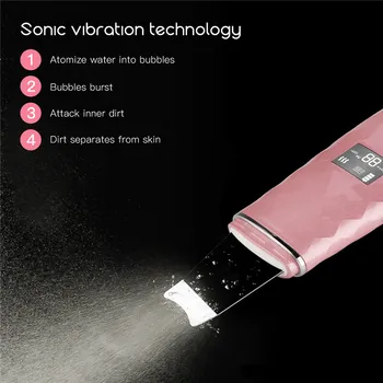USB Reîncărcabilă cu Ultrasunete Skin Scrubber EMS Ion Față de Curățare Coș Wrinkle Remover 4 Moduri Porilor Filtrului Fata de Frumusete