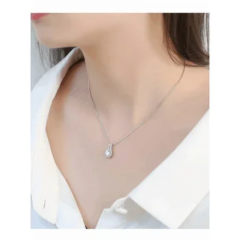 Moda S925 Argint Colier Moissanite Mare Diamant Pătrat Clavicula Lanț de sex Feminin Zircon Placat cu Aur de 18K Bijuterii