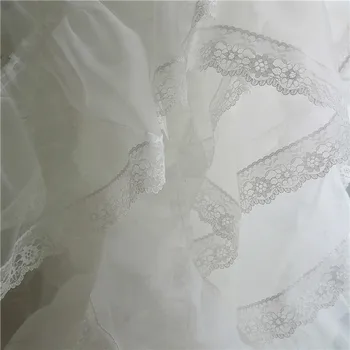 3M/lot 18cm larg alb Frumos organza dantelă flori mici de decor fusta plisata rochie de mireasa dantela accesorii Z1590