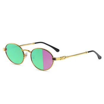 La modă Oval poftă de mâncare Cadru de Înaltă Calitate ochelari de Soare Barbati si Femei Tendință Colorate Reflectorizante Personalitate Mici Rama de Ochelari