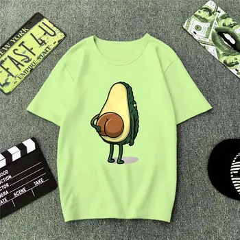 ZOGAA Verde Tricou Femei Desene animate Avocado Print Grafic Vegan Tricou Casual Drăguț de Bază T-Shirt de Vară 2019 Amuzant de Top de sex Feminin