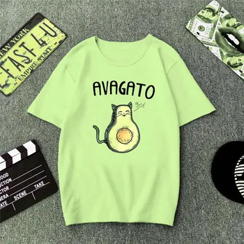 ZOGAA Verde Tricou Femei Desene animate Avocado Print Grafic Vegan Tricou Casual Drăguț de Bază T-Shirt de Vară 2019 Amuzant de Top de sex Feminin