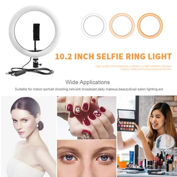 10.2 inch LED Estompat Selfie Lumină Inel cu Suport pentru Telefon si Telecomanda Bluetooth pentru transmisiunea Live