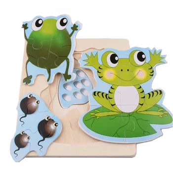 Creșterea Fericit Puzzle fluture puzzle Copii puzzle 3D Broasca puzzle animal de jucărie multistrat jucarii pentru copii