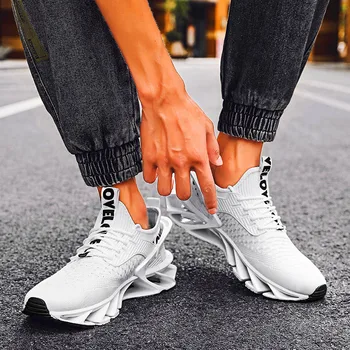Ușor casual Barbati pantofi de moda alb de sport în aer liber, confortabil respirabil de vară de funcționare a ochiurilor de plasă de suprafață tendință adidași