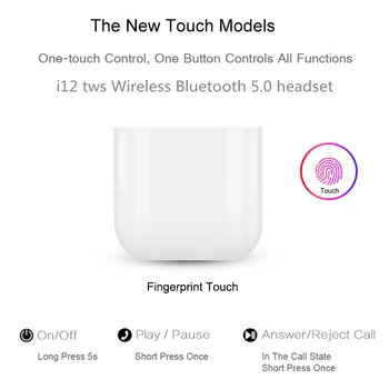 I12 Tws Căști fără Fir Bluetooth 5.0 Cască Mat Macaron Căști Handsfree Cu Microfon de Încărcare Cutie Căști pentru toate telefoanele