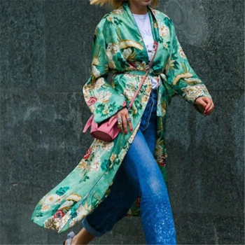 Femei Florale Bluza Noua Moda Femei Lungă Bluze Plus Dimensiune Floare De Imprimare Bluza, Tricouri Cu Maneca Lunga Șal Acoperi Cardigan Topuri