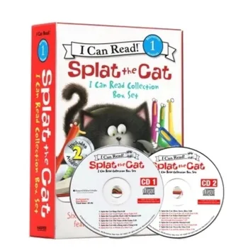 16 CĂRȚI + 2 CD AUDIO POT CITI! BULINĂ CAT Cărți de Colorat pentru Copii pentru Copii limba engleză Carte Poveste Set Devreme Educaction Lectură