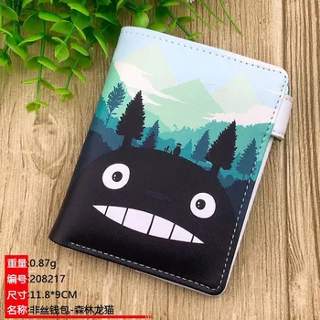 Tonari no Totoro Anime Scurt Portofel din Piele Vecinul Meu Totoro Monedă Pungă cu Fermoar Buzunar
