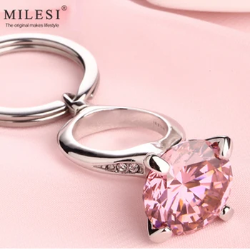 Milesi - 2017 Brand Creativ Zircon Cristal Inel de breloc Breloc Inele pentru Femei Noutate Breloc Nunta Birthy Cadou