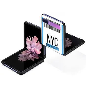 Zbura Bilet Orașului Londra, Tokyo PC Caz Pentru Samsung Galaxy Z Flip 5G Negru Plastic Dur Telefon Coque Pliere Și Divizarea Shell