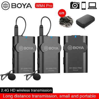 BOYA BY-WM4 Pro K1/K2 Dual Channel Wireless Studio Condensator Microfon Lavaliera Rever Mic Interviu pentru DSLR aparat de Fotografiat Smartphone