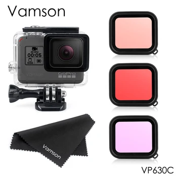 Vamson 45M Scufundări rezistent la apa de Locuințe Caz + se arunca cu capul Culoare Lentile cu Filtru Kit pentru GoPro Hero 8 7 Negru 6 5 Accesorii aparat de Fotografiat VP630C