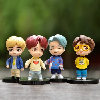 7PCS Kpop Casa de Bangtan Boys Pop-up Mini Figura suportul de Birou Bord Jucării de Desene animate Q Stil JK Masina Sta de Bord Decor de Calitate Superioară
