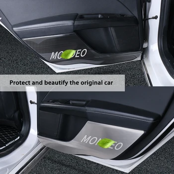 Atreus 4buc Pentru Ford Mondeo MK5 MKV 2017 2018 styling Auto 3D Usa Anti Kick Mat Dovada de Praf de Protecție din Oțel Inoxidabil Autocolante