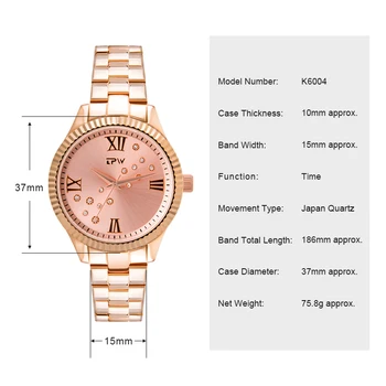 TPW de Lux Femei Impermeabil Ceas Rose Gold Curea Doamnelor Ceasuri de mână de Brand de Top Brățară Ceas Relogio Feminino