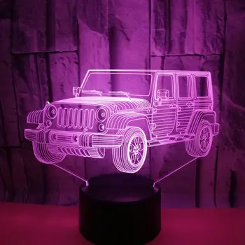 Misto Masina Jeep Forma Multicolore Lampa de Masa 3D LED USB Acasă de Iluminat Decorative Cablu Prieten Cadouri Dormitor Copii Lumina de Noapte