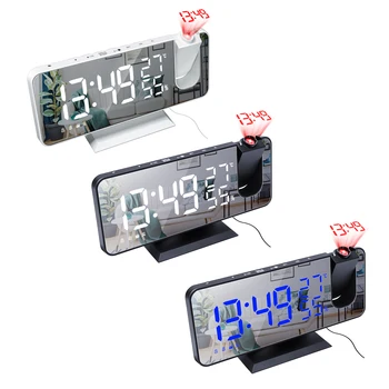Dual Ceas cu Alarmă Digital Ceas cu Proiectie Ceas cu Alarmă Cu Radio Umiditate ABS 12H/24H Moduri de Umiditate Display Led-uri de Afișare Ceas