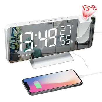 Dual Ceas cu Alarmă Digital Ceas cu Proiectie Ceas cu Alarmă Cu Radio Umiditate ABS 12H/24H Moduri de Umiditate Display Led-uri de Afișare Ceas